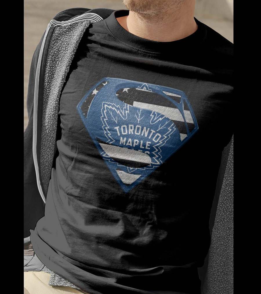 Toronto Maple Leafs Superman Logo Hybrid T-Shirt