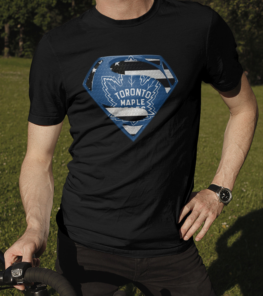 Toronto Maple Leafs Superman Logo Hybrid T-Shirt