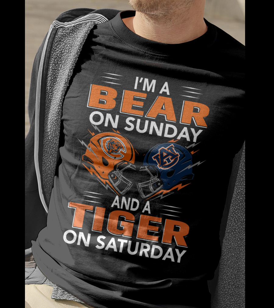 I'm A Bear On Sunday And A Tiger On Saturday Football Pride T-Shirt