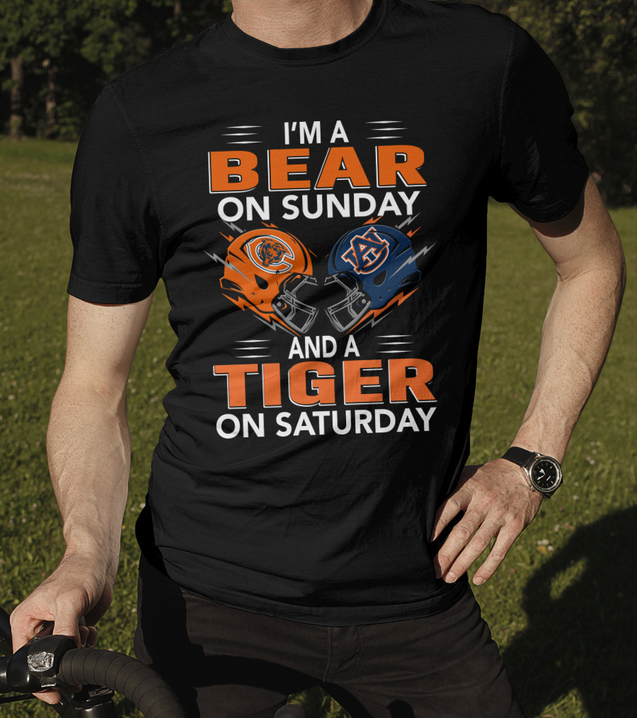 I'm A Bear On Sunday And A Tiger On Saturday Football Pride T-Shirt