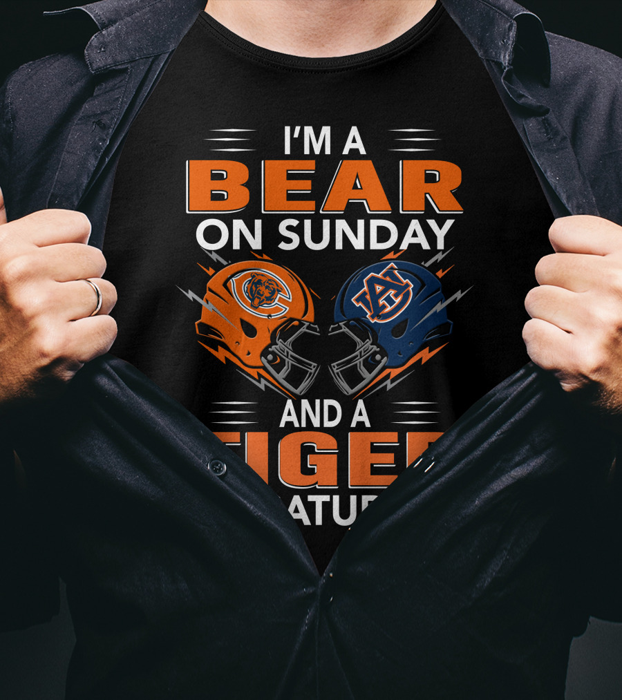 I'm A Bear On Sunday And A Tiger On Saturday Football Pride T-Shirt