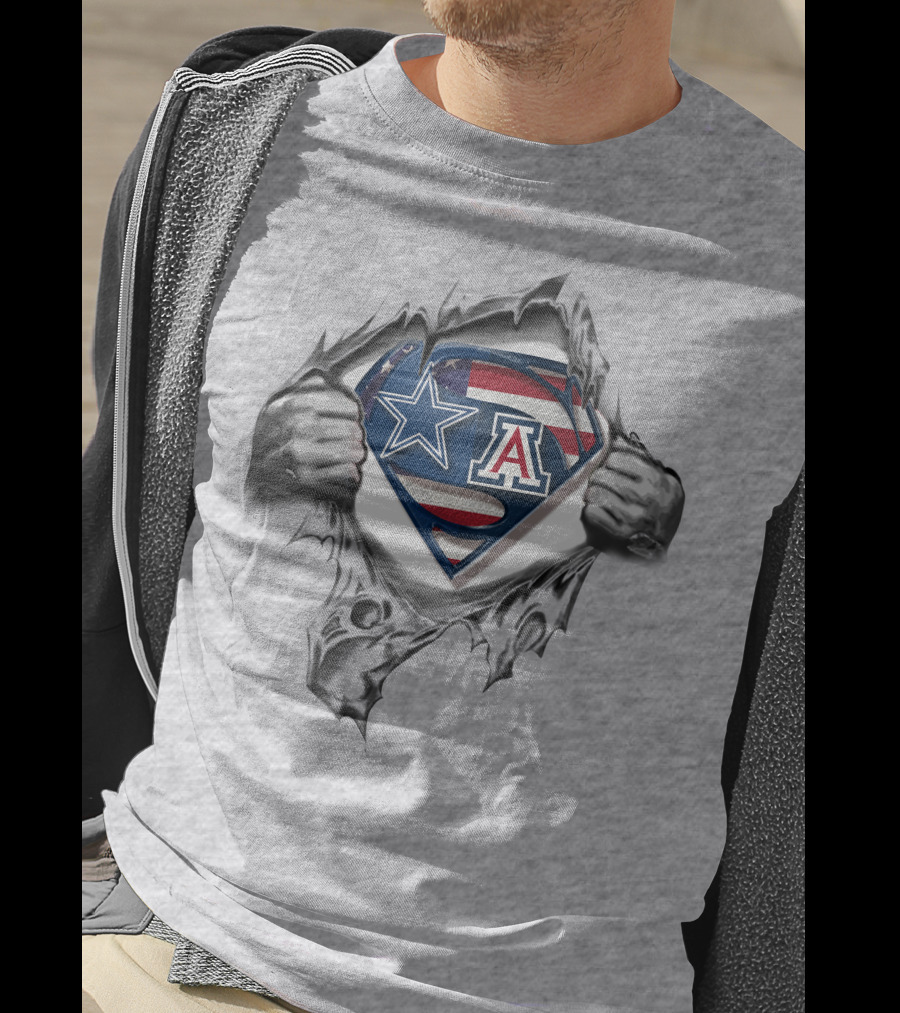 Dallas Cowboys Arizona Wildcats Logo Superman Shield T-Shirt