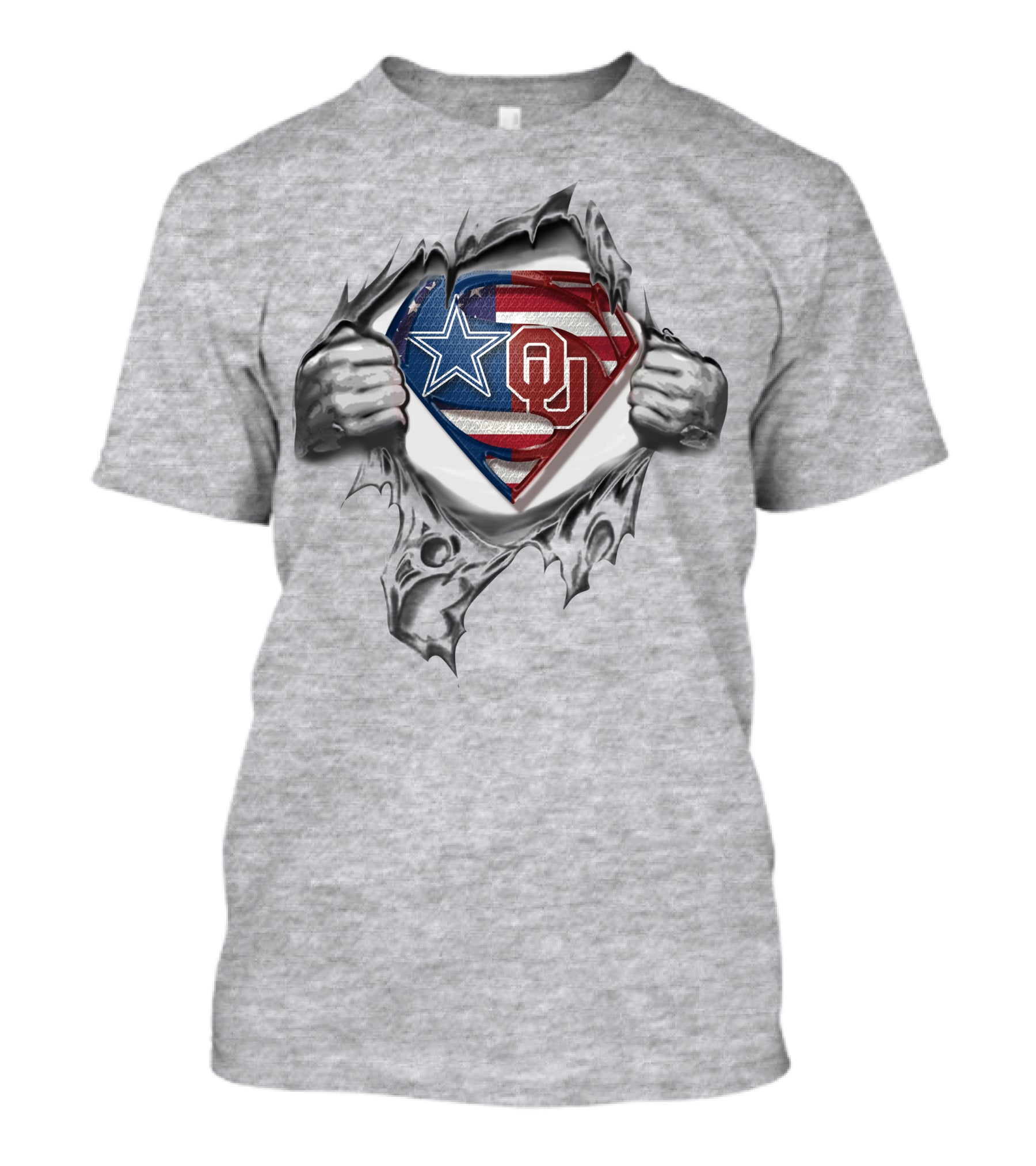 Dallas Cowboys OU Sooners Superman Logo T-Shirt