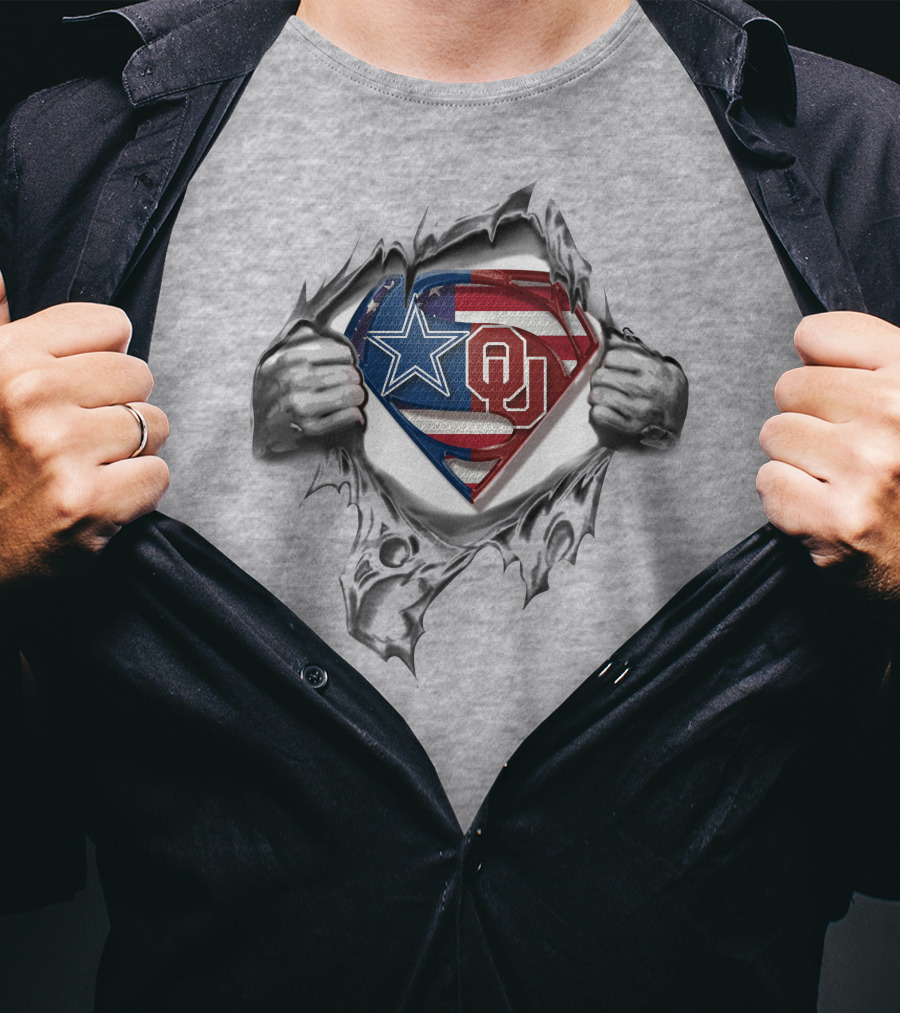 Dallas Cowboys OU Sooners Superman Logo T-Shirt