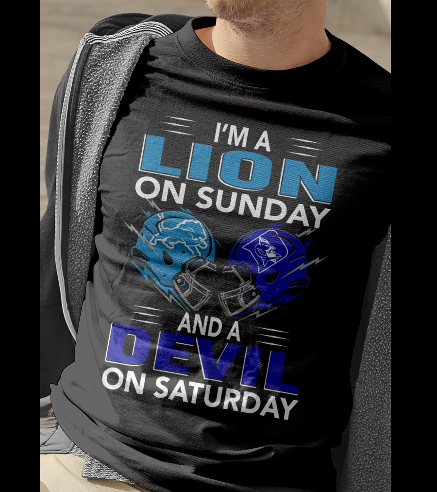 I'm A Lion On Sunday And A Devil On Saturday Football Helmets T-Shirt