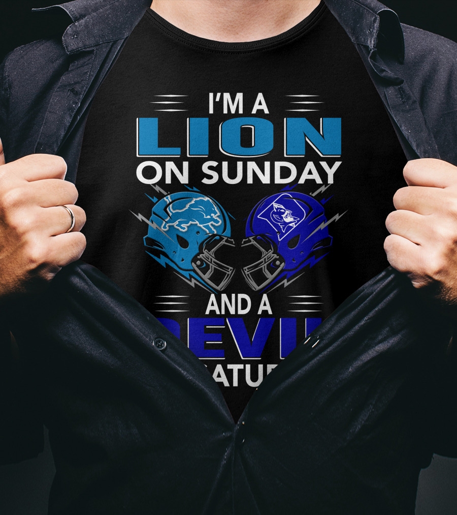 I'm A Lion On Sunday And A Devil On Saturday Football Helmets T-Shirt