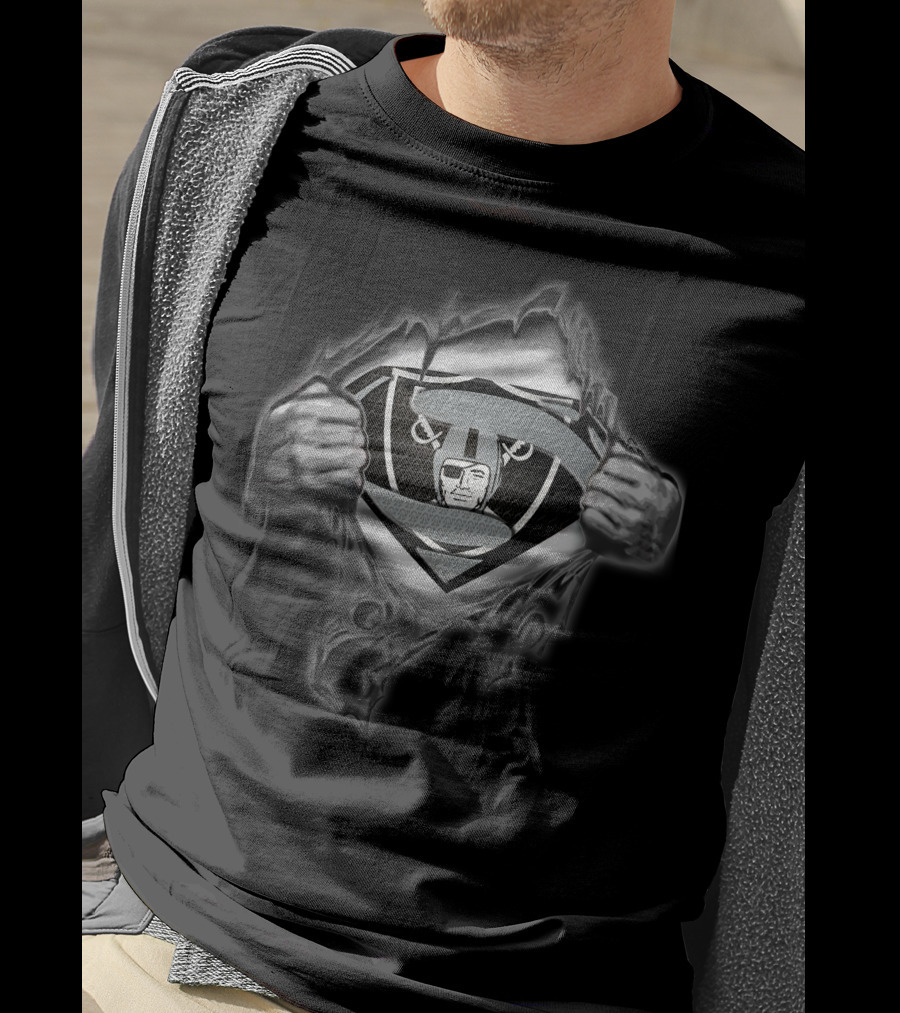 Raiders Logo Superman Shield Transformation T-Shirt