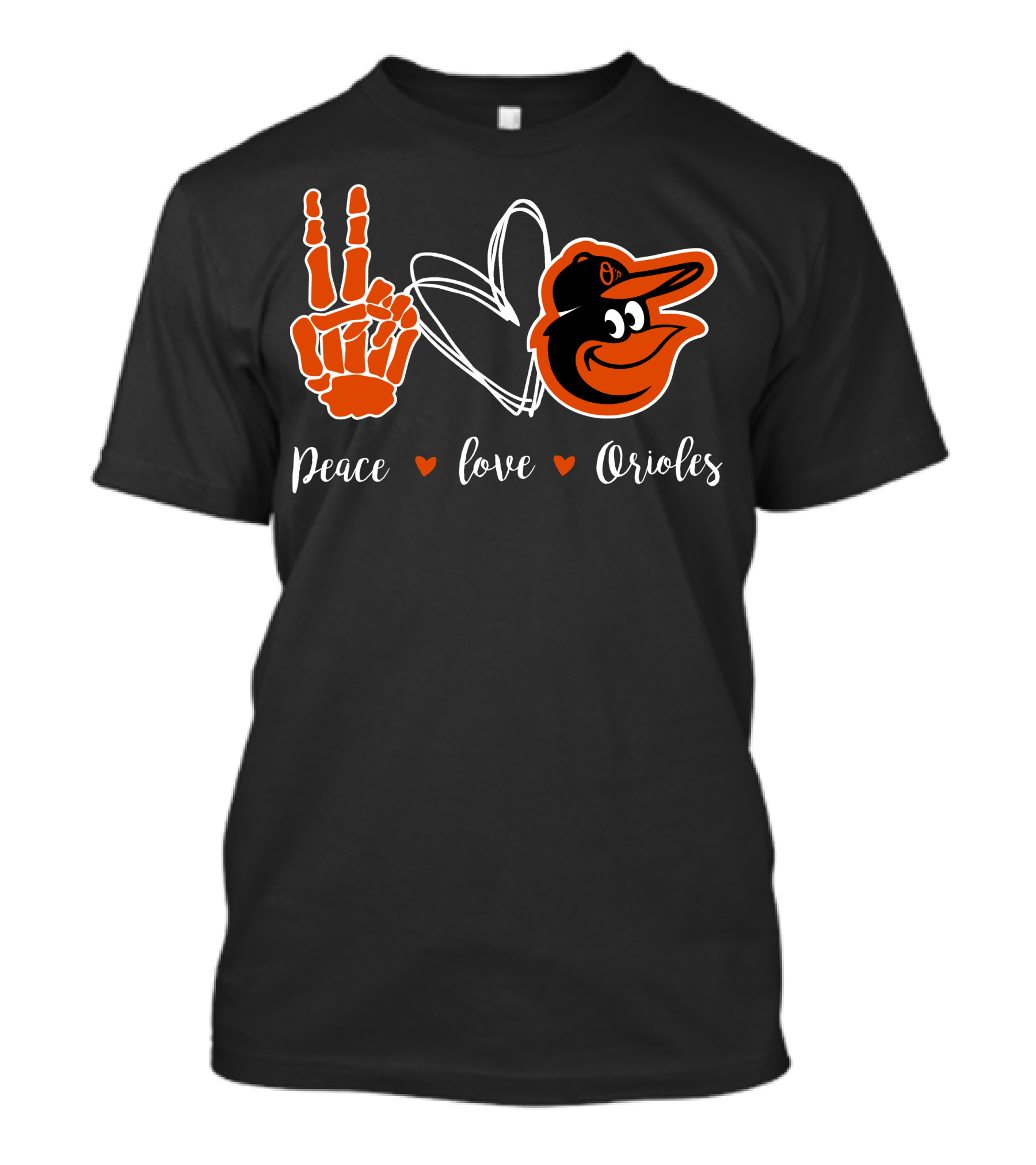 Peace Love Orioles Baltimore Orioles T-Shirt