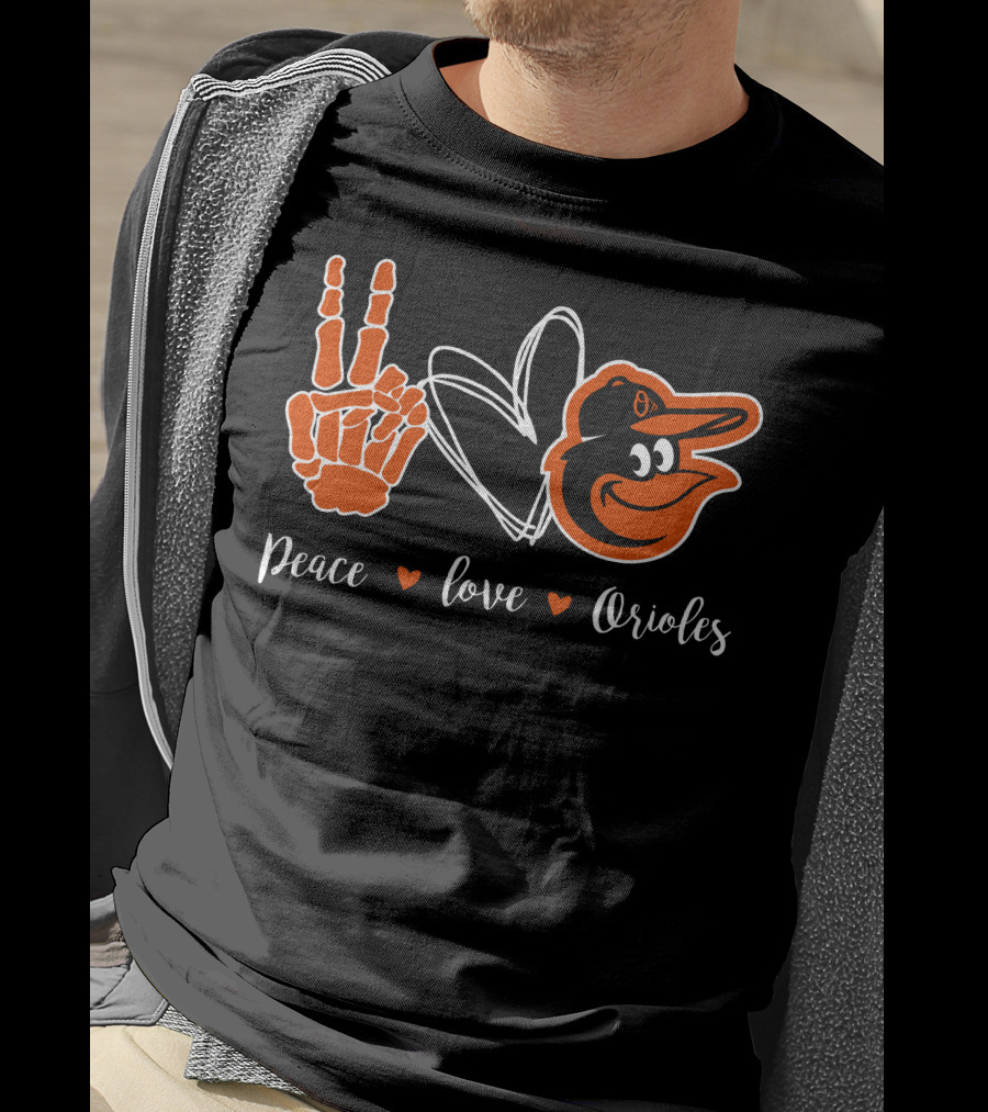 Peace Love Orioles Baltimore Orioles T-Shirt