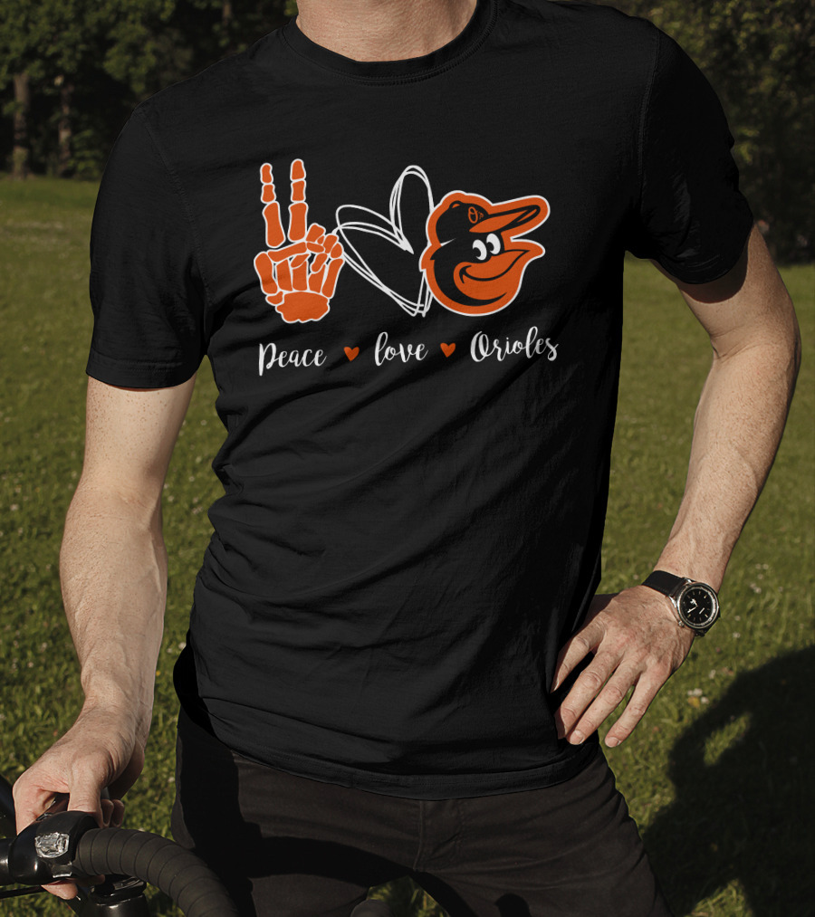 Peace Love Orioles Baltimore Orioles T-Shirt