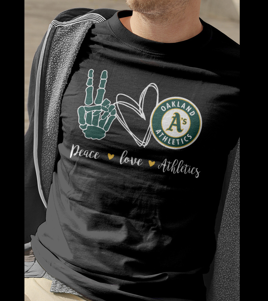 Peace Love Oakland Athletics T-Shirt