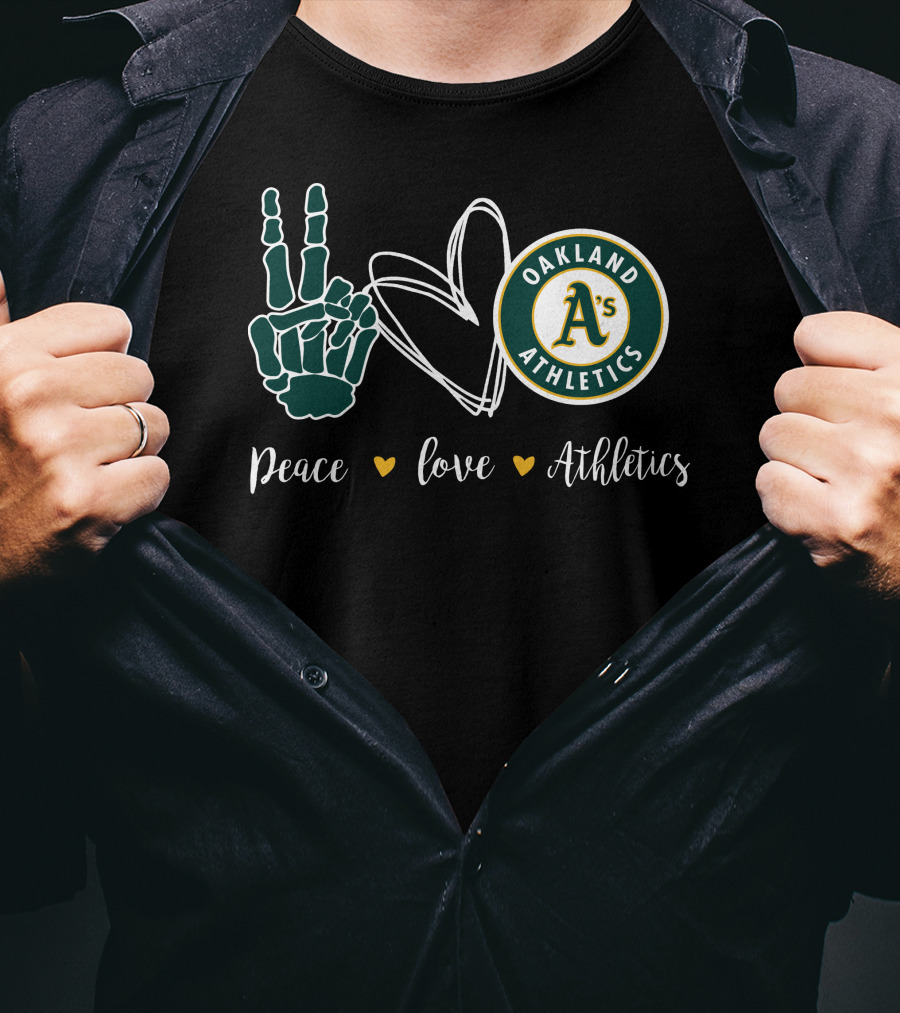 Peace Love Oakland Athletics T-Shirt