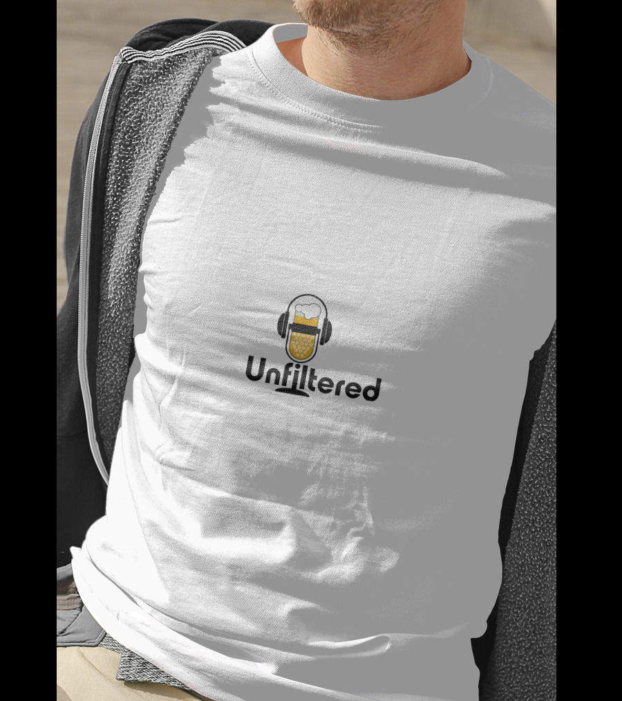 Unfiltered Headphones Microphone Beer Glass T-Shirt
