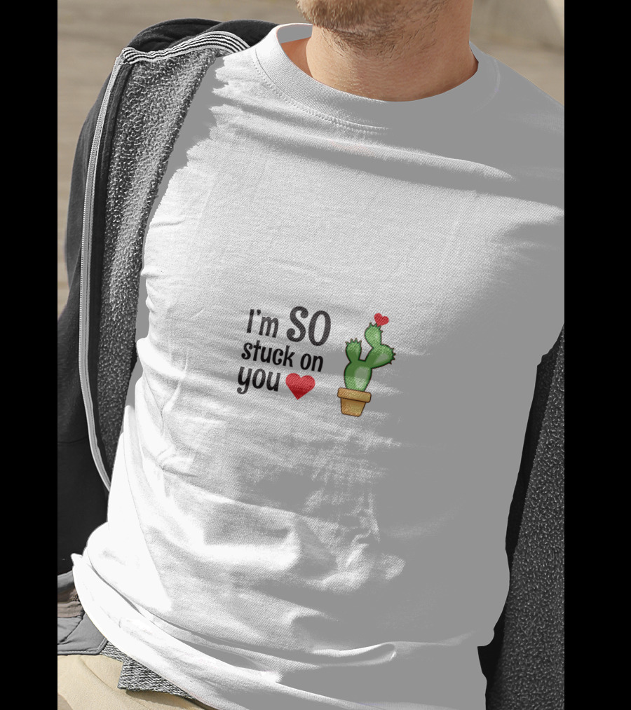 I'm SO Stuck On You Heart Cactus T-Shirt