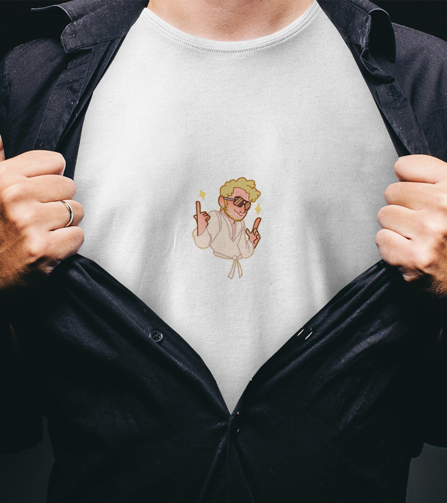 Yung Gravy Cartoon Character In Sunglasses And Robe With Hand Gestures T-Shirt