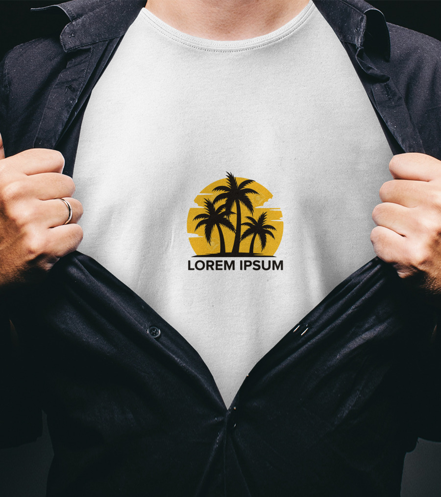 Lorem Ipsum Of The Trees Palm Silhouette Sunset T-Shirt