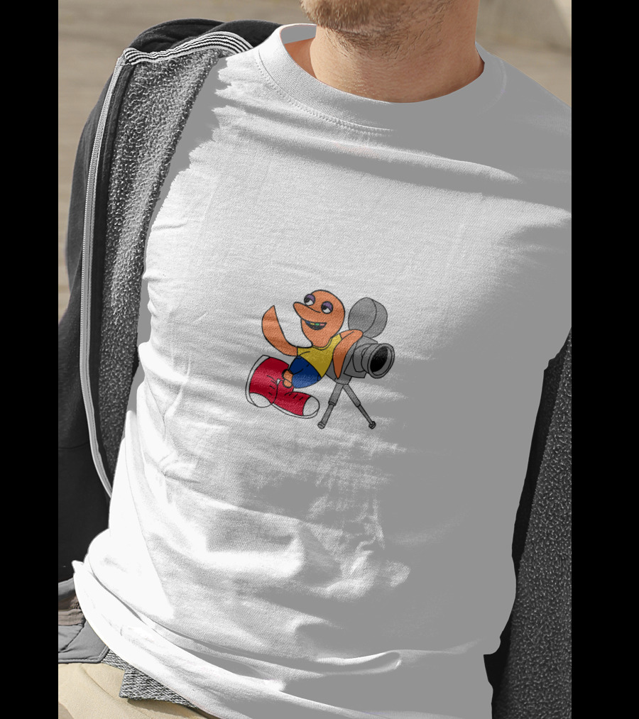 Illegal Civ Happy Cartoon Character With Camera And Red Shoe T-Shirt