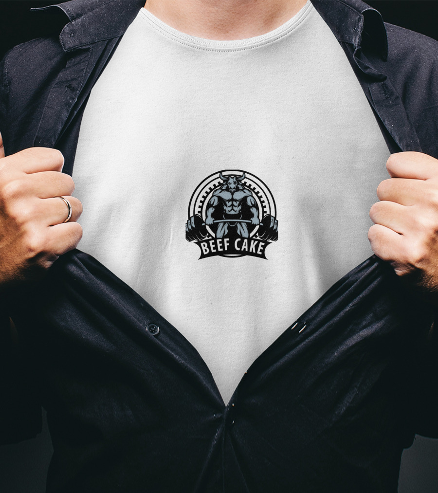 Beef Cake Bodybuilder Lifting Weights T-Shirt