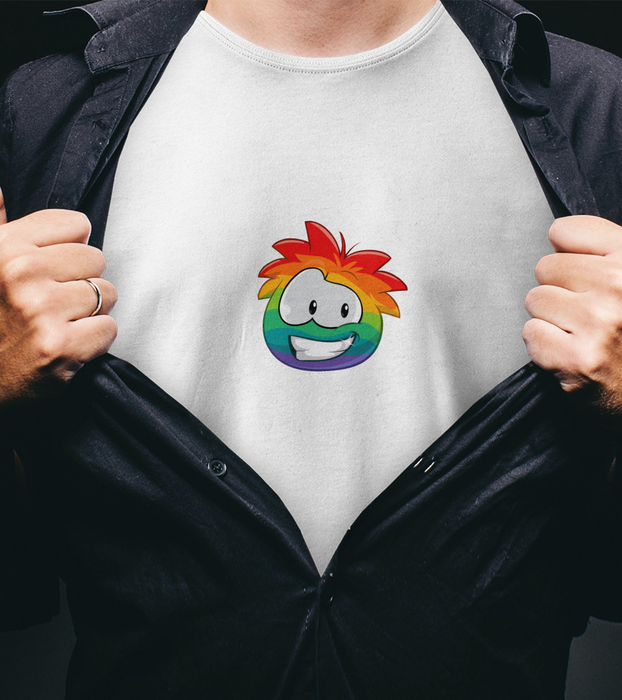 Thinknoodles Rainbow Puffle Club Penguin T-Shirt
