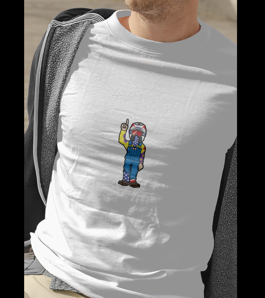 Uncle Ron Racing Helmet American Flag Overalls T-Shirt