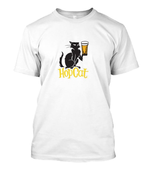 Madison Beer HopCat Logo Black Cat Holding Beer Glass T-Shirt