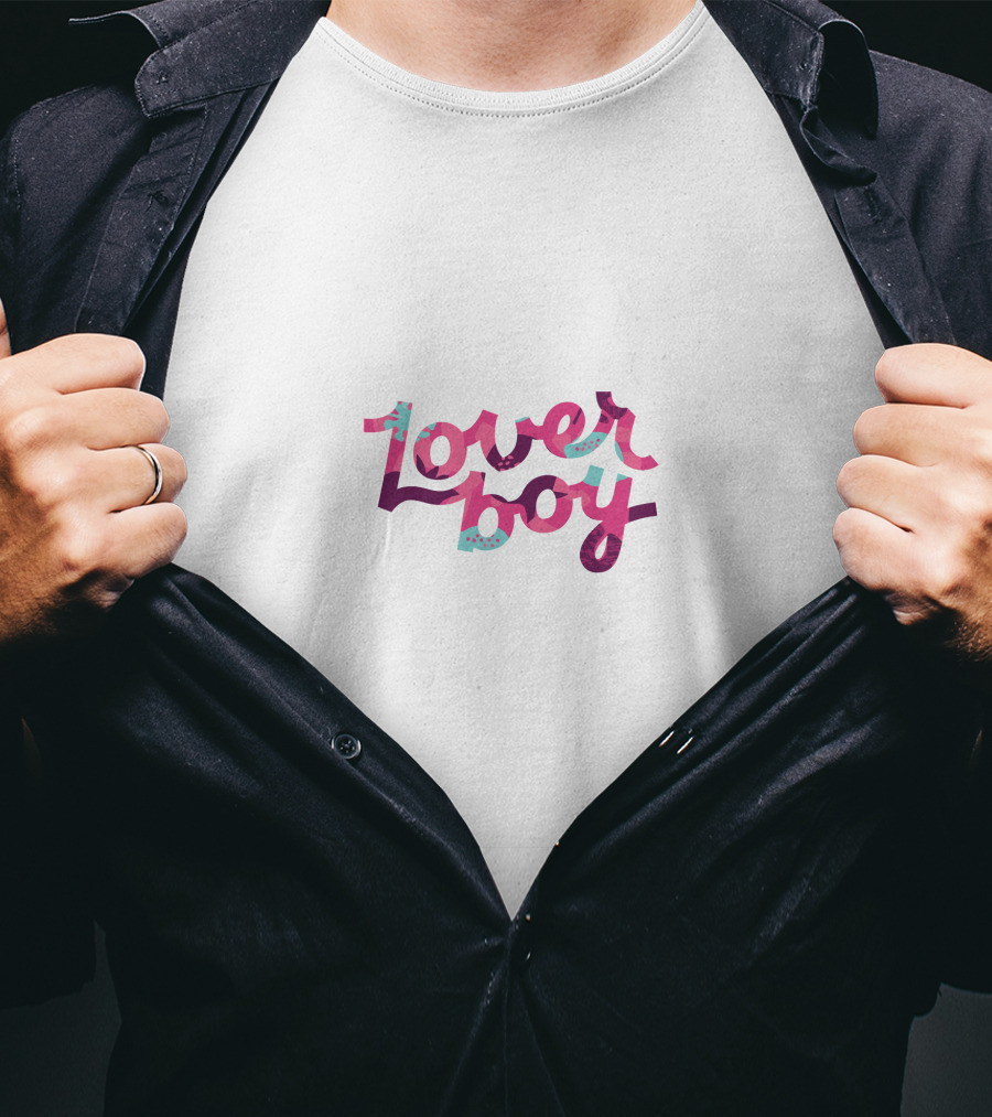 Loverboy Pastel Gradient Typography T-Shirt
