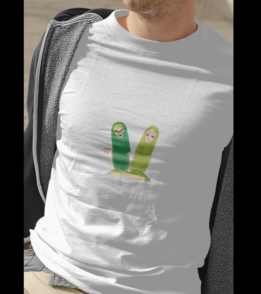 Miz Cracker And Pickle Characters With Glasses And Smile T-Shirt