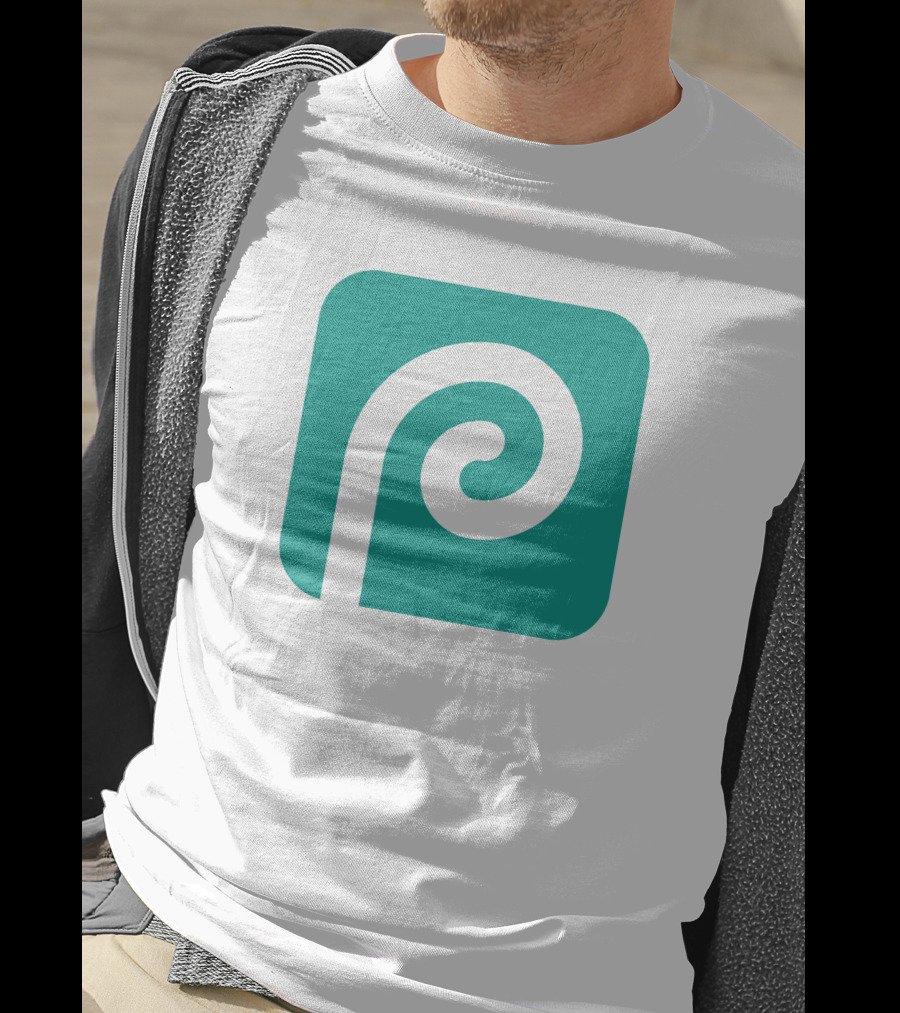Photopea Logo Green Square Icon With White Curved P T-Shirt