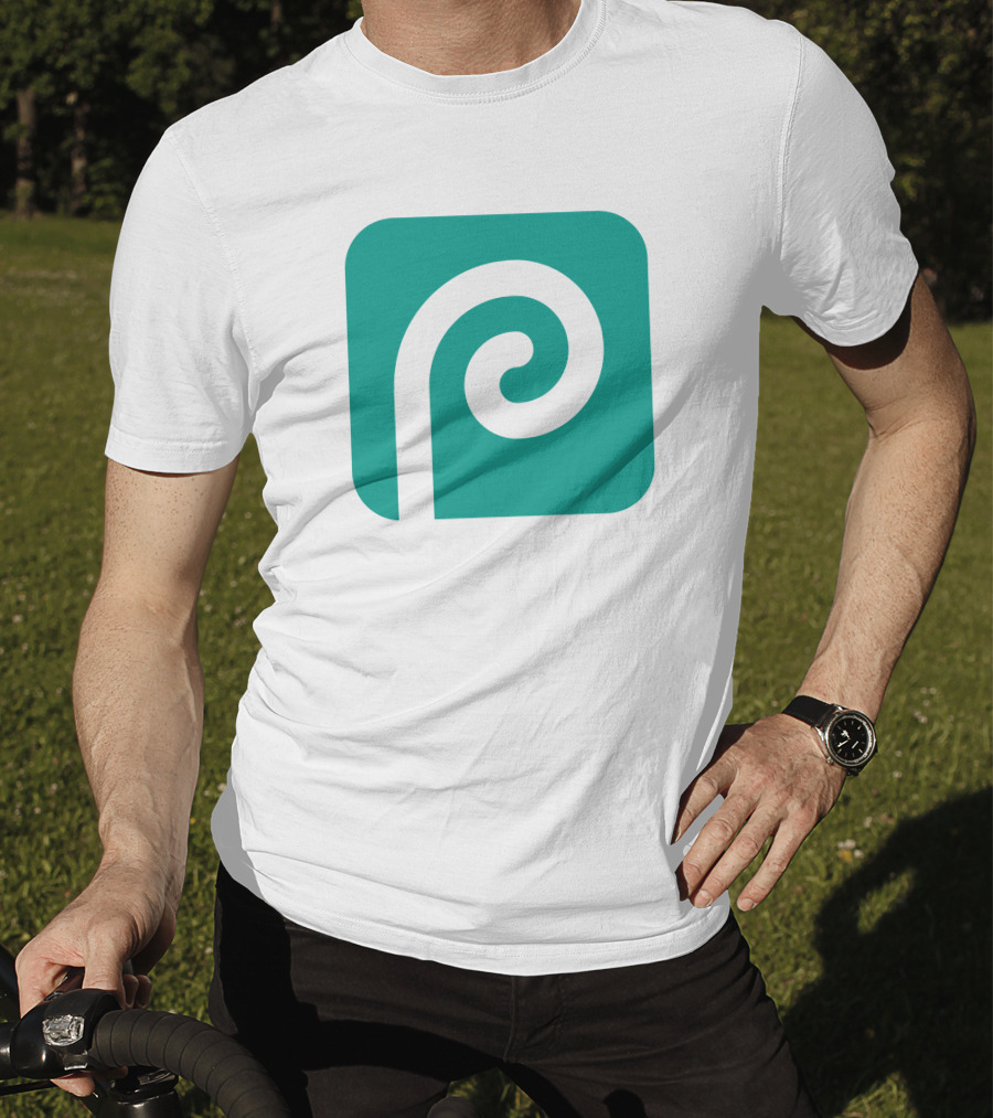 Photopea Logo Green Square Icon With White Curved P T-Shirt