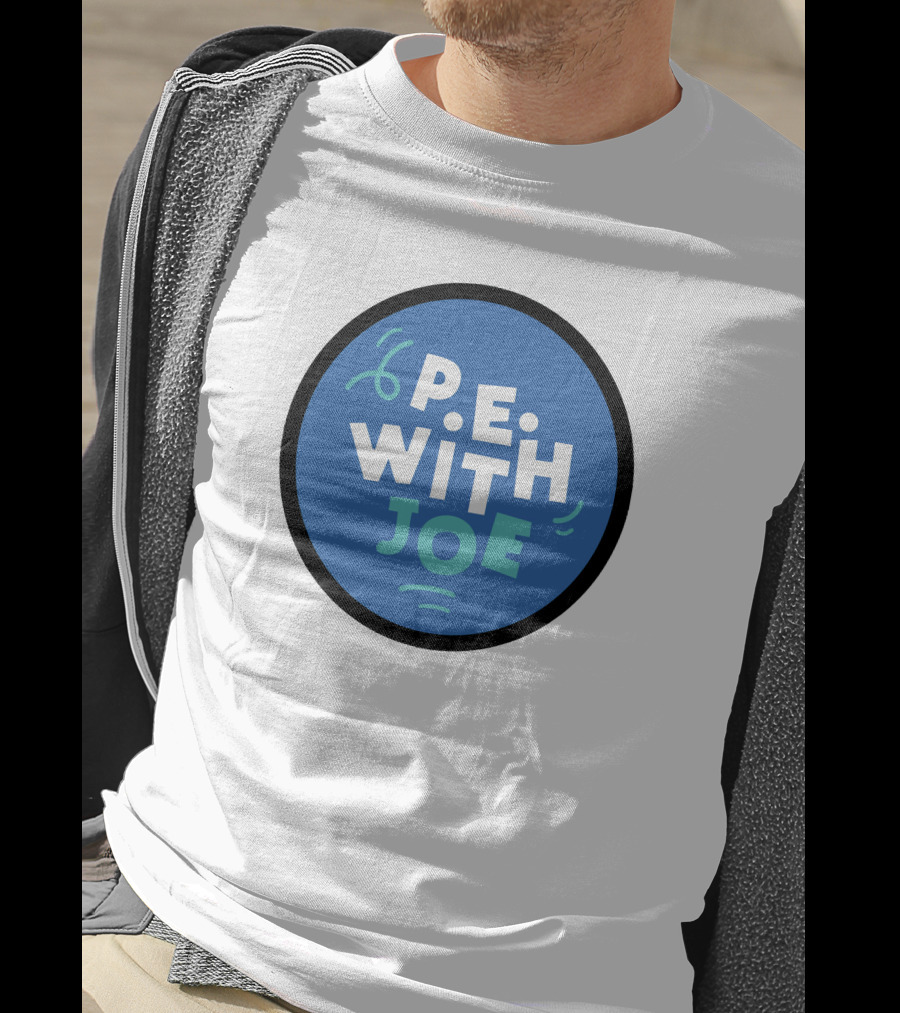 P.E. With Joe Fitness Icon Blue Circle T-Shirt