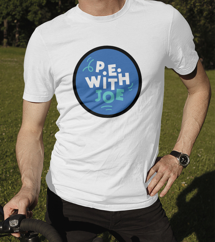 P.E. With Joe Fitness Icon Blue Circle T-Shirt