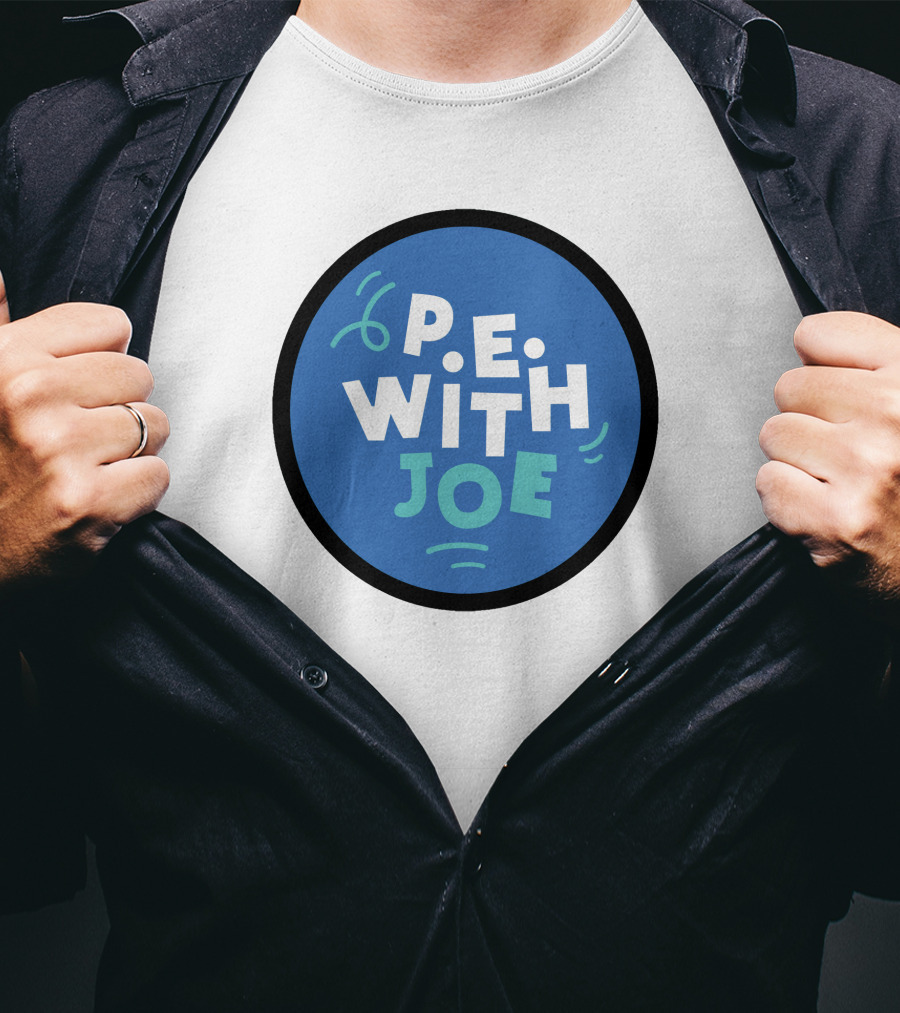 P.E. With Joe Fitness Icon Blue Circle T-Shirt