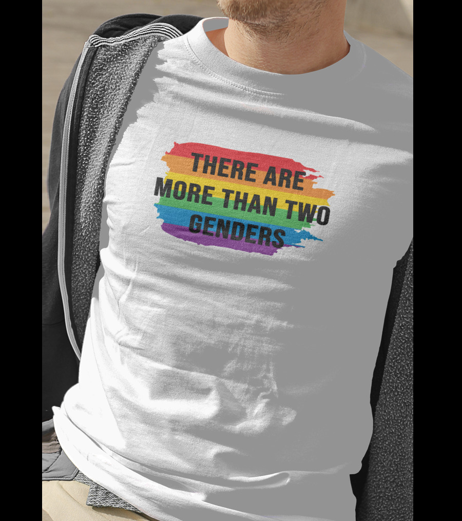 THERE ARE MORE THAN TWO GENDERS Rainbow Pride Flag T-Shirt
