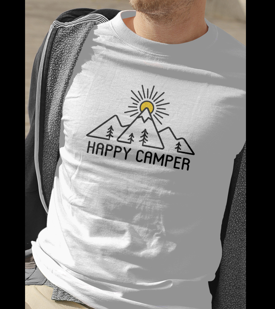 Happy Camper Mountain Sun Nature Adventure T-Shirt