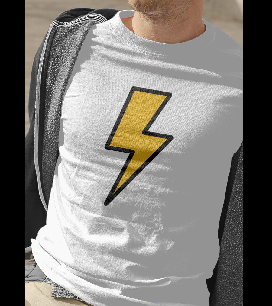 Thunder Bolt Lightning Symbol Vector Emblem T-Shirt