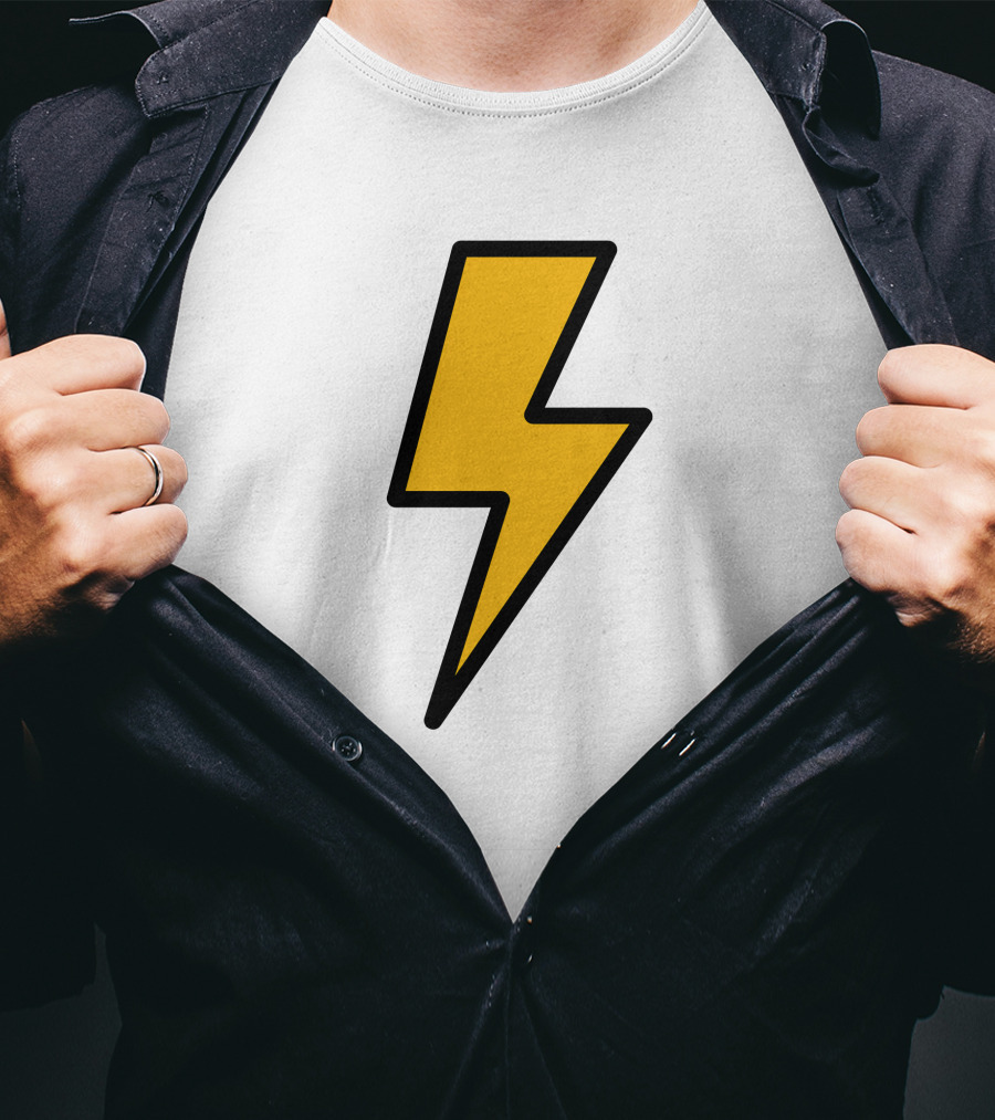 Thunder Bolt Lightning Symbol Vector Emblem T-Shirt