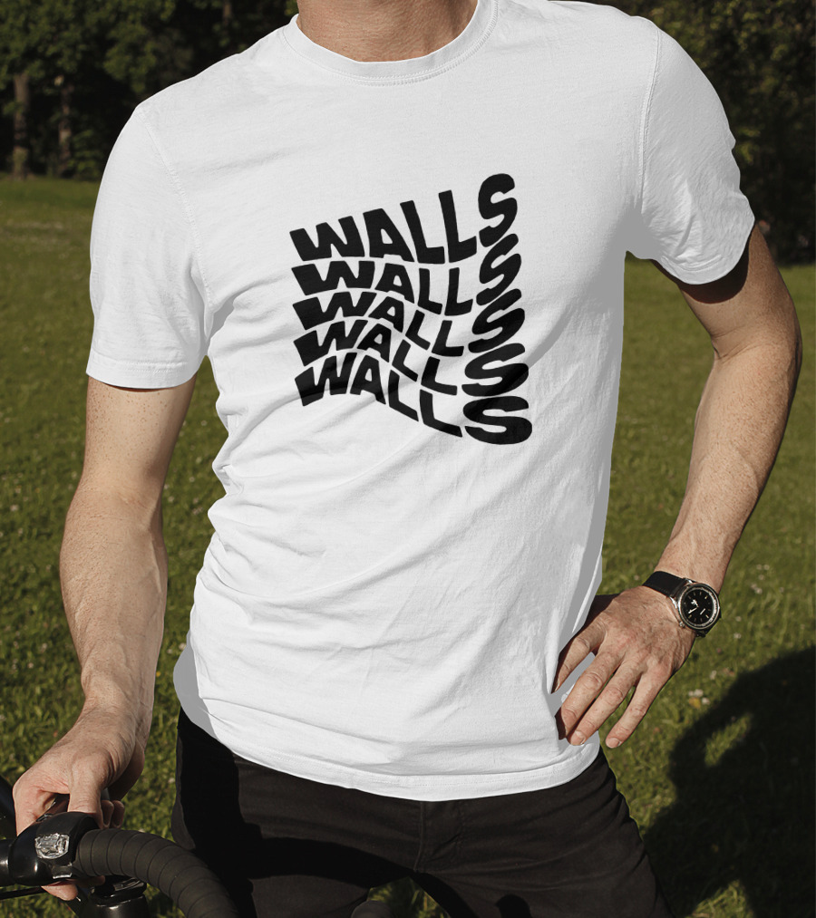 Wavy Black Walls Text Distortion T-Shirt