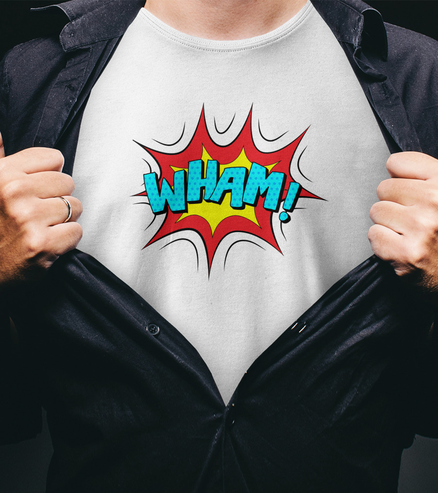WHAM Comic Book Style Pop Art Explosion T-Shirt