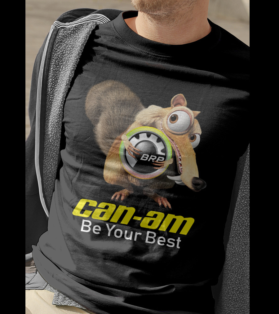 Can-Am Be Your Best BRP Scrat Holding Wheel T-Shirt