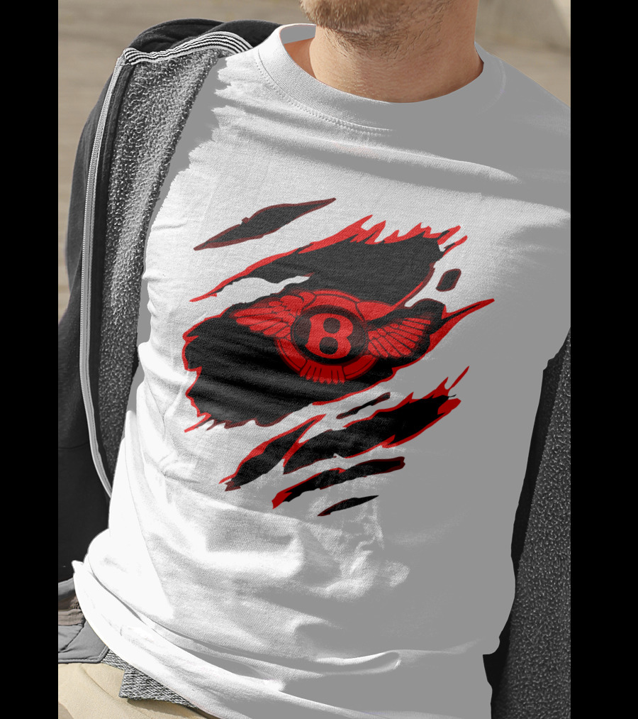 Bentley Red Winged Logo With Claw Marks T-Shirt