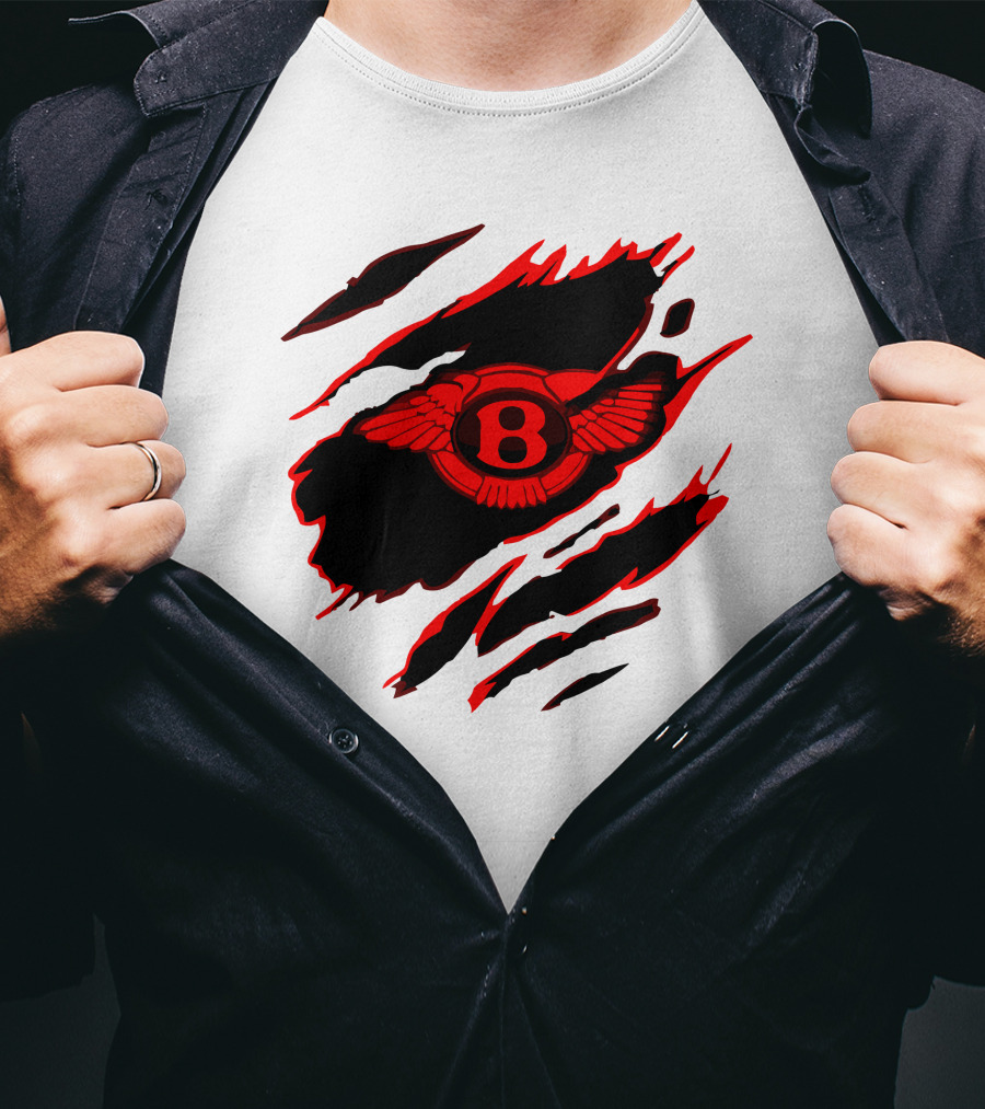 Bentley Red Winged Logo With Claw Marks T-Shirt