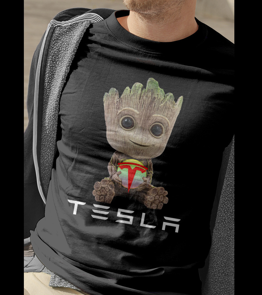 TESLA Groot Holding Logo Balls T-Shirt