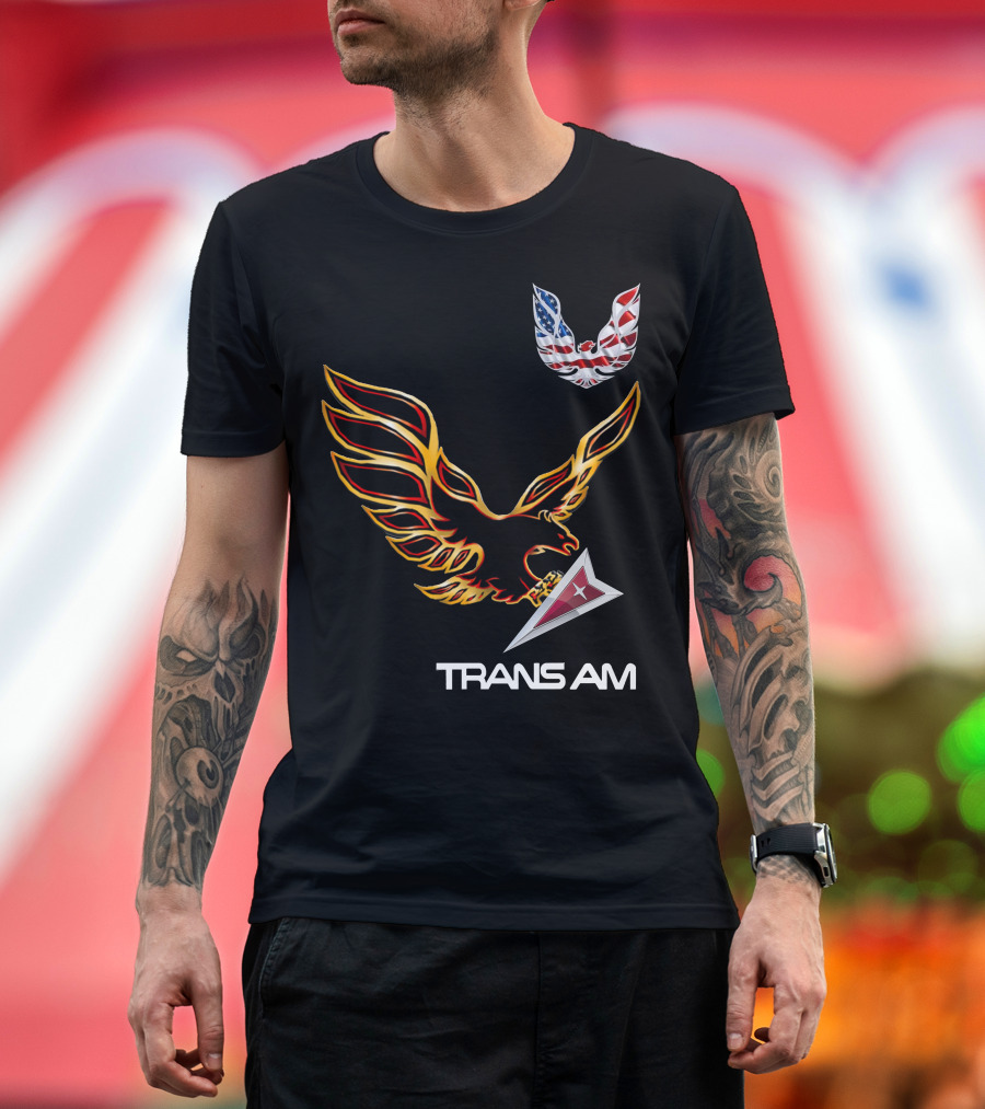 TRANSAM Firebird Eagle American Flag T-Shirt