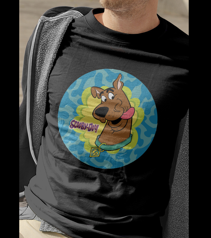 Scooby-Doo Winking Face In Blue And Green T-Shirt