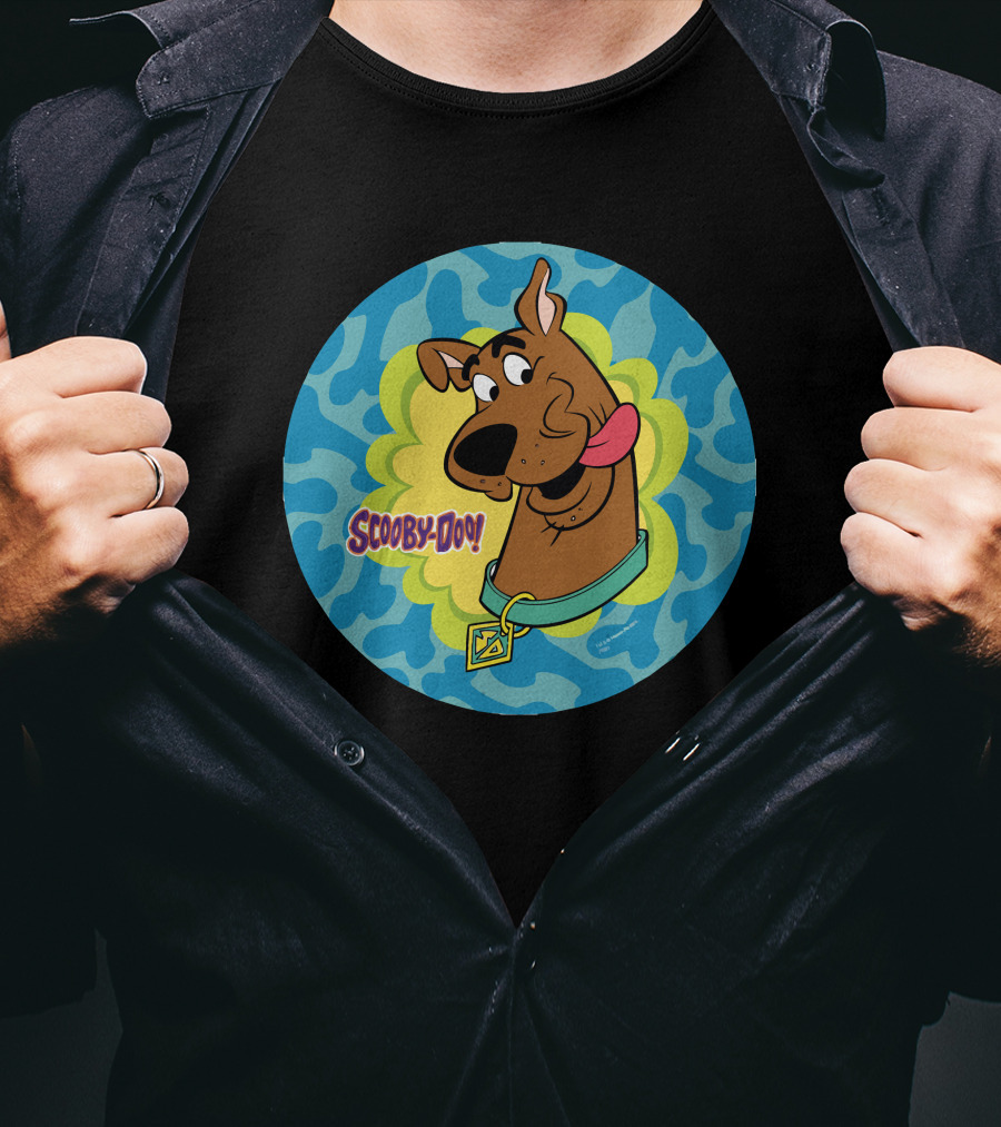 Scooby-Doo Winking Face In Blue And Green T-Shirt