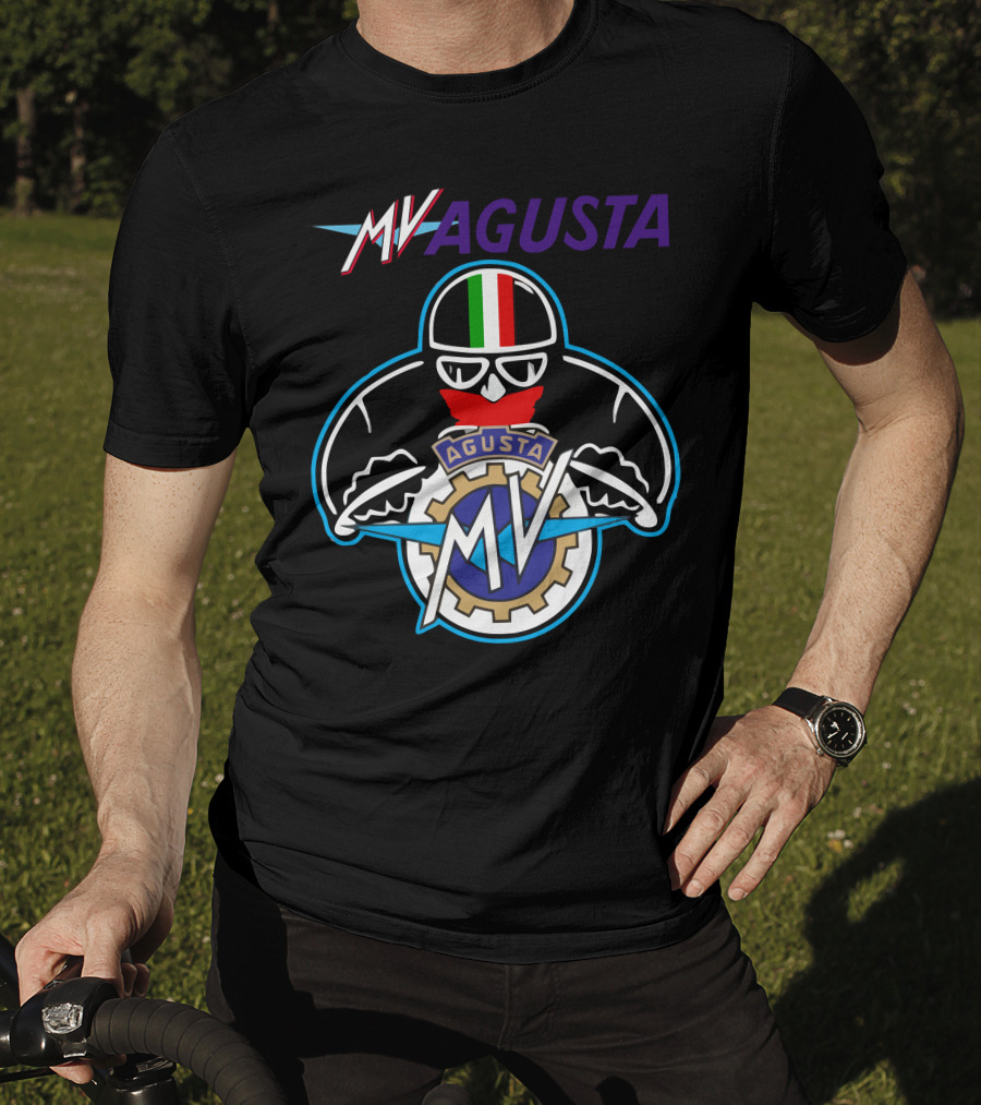 MV AGUSTA Racing Style Italian Flag Helmet T-Shirt