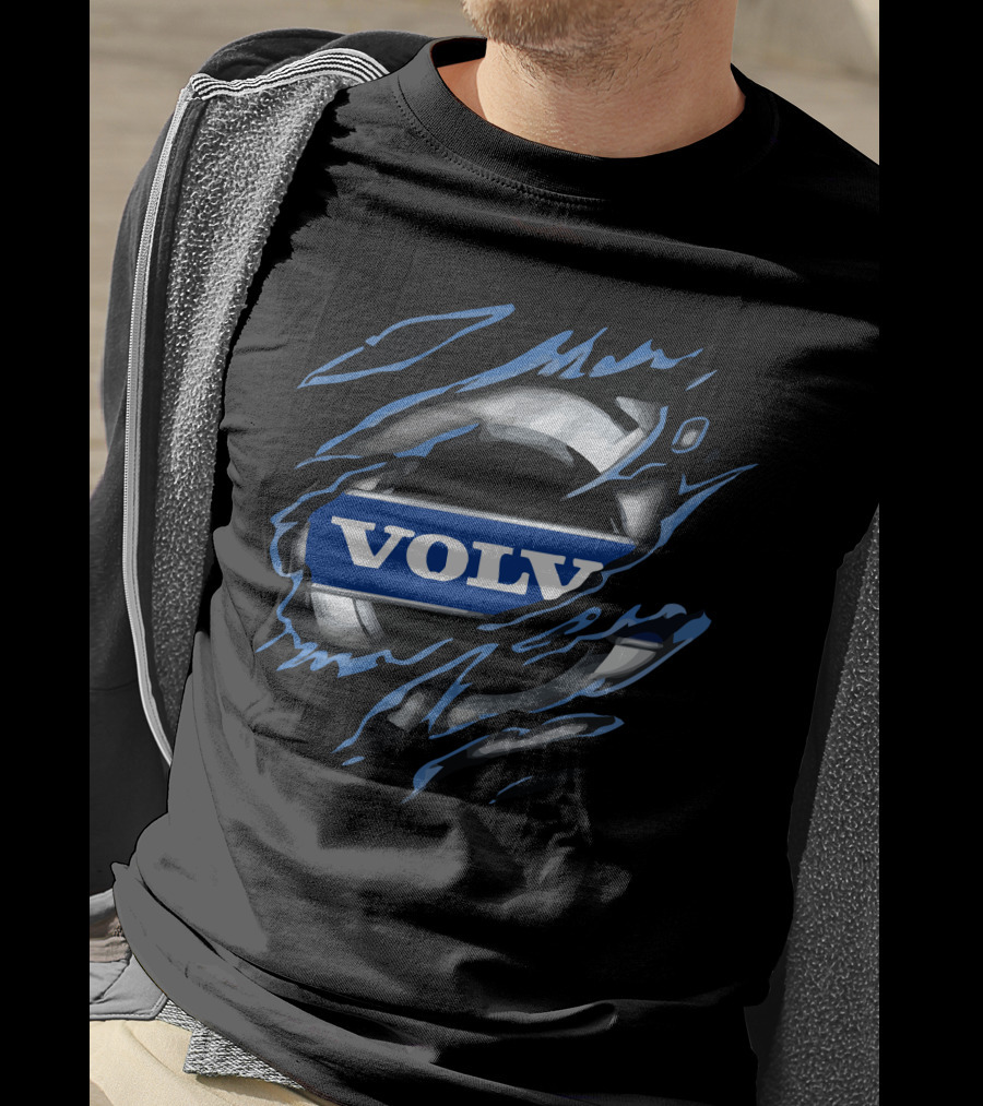 VOLVO Torn Metal Effect Automotive T-Shirt