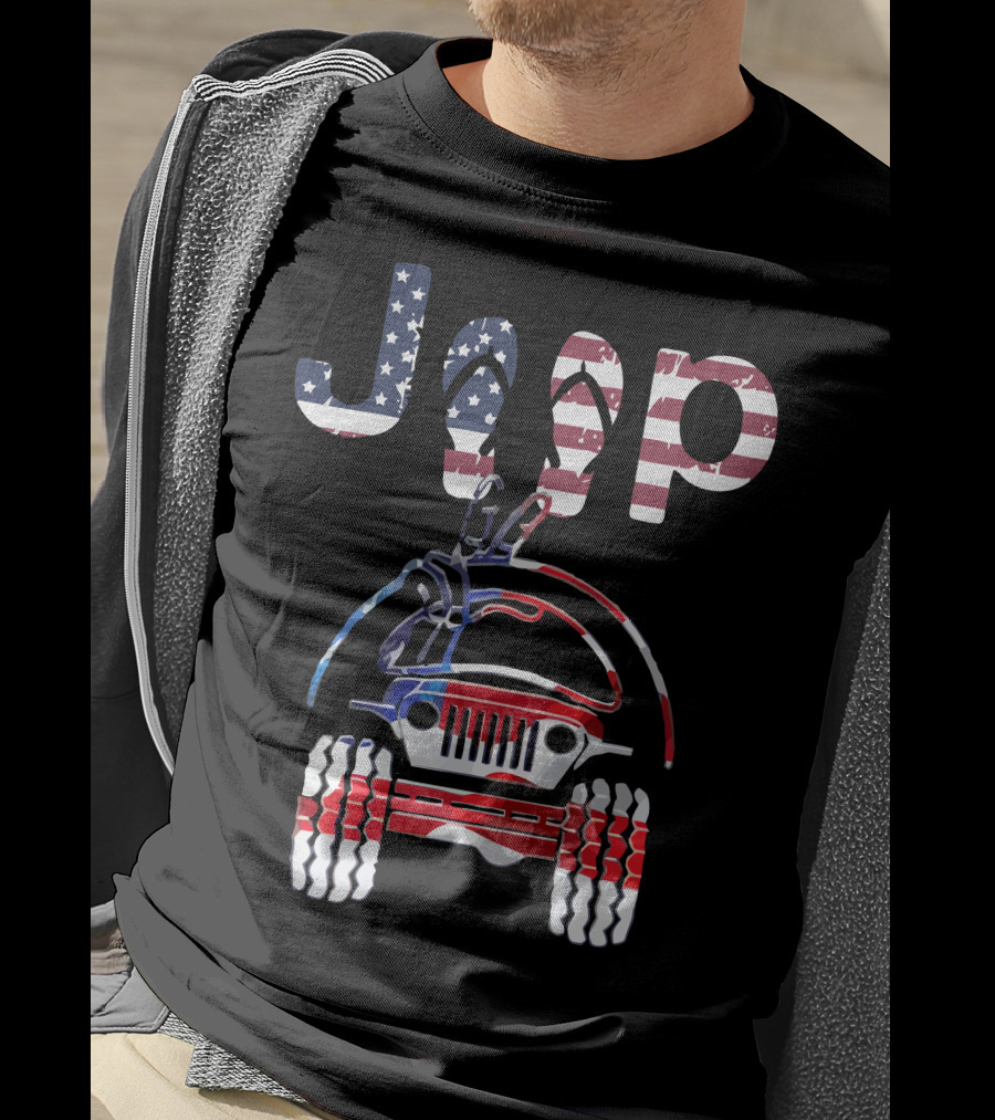 JEEP American Flag Off-Road Adventure T-Shirt