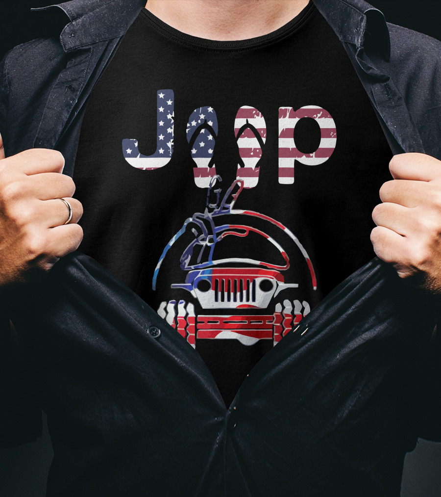 JEEP American Flag Off-Road Adventure T-Shirt