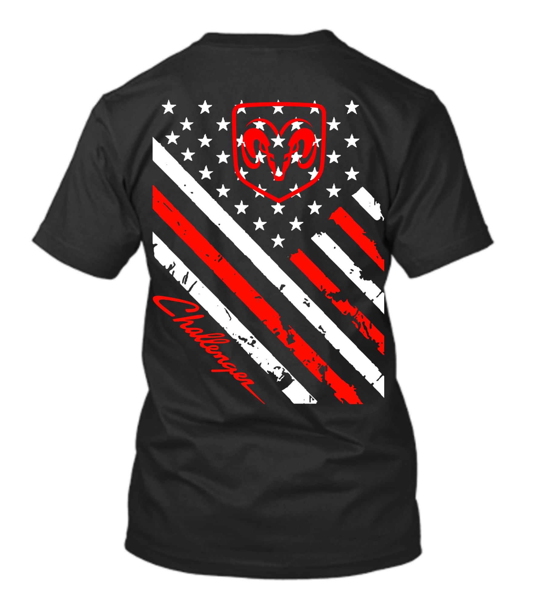 Dodge Challenger Ram American Flag Stripes Stars T-Shirt